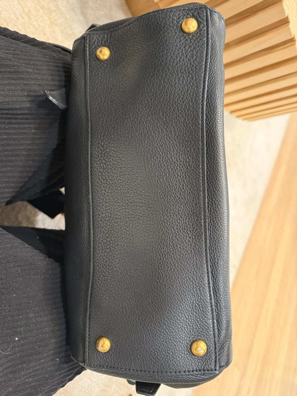 Prada Black Vitello Daino tote with Gold-Tone Accents GREAT CONDITION!! - Picture 11 of 13